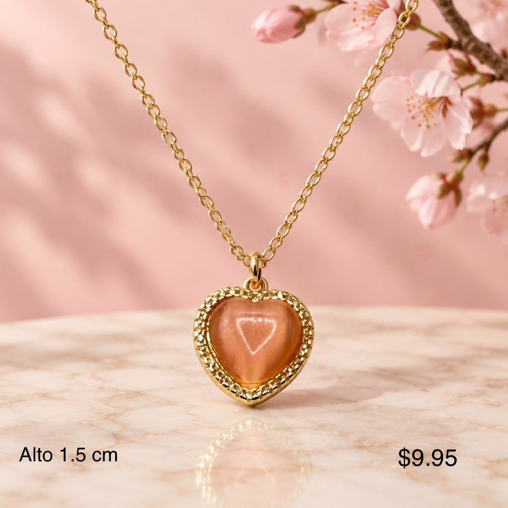 Collar corazón ojo de gato